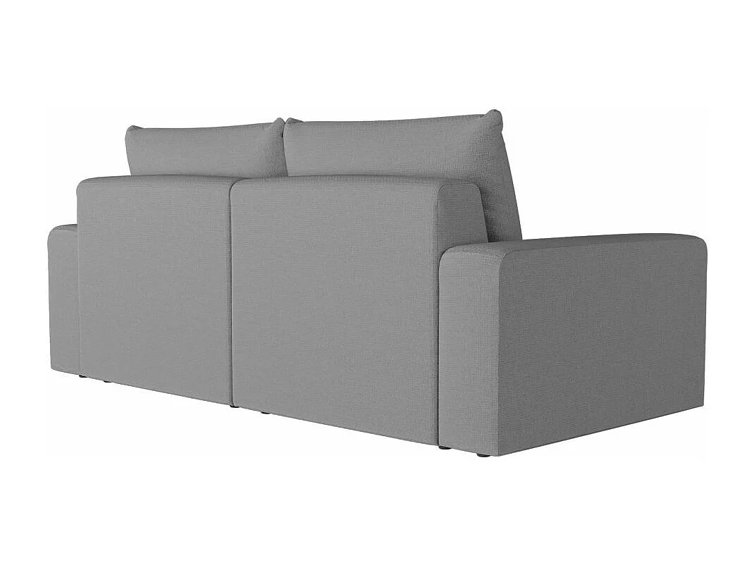 Canapé droit fixe 2 places ROMANE en tissu Easy Clean antitache - Gris