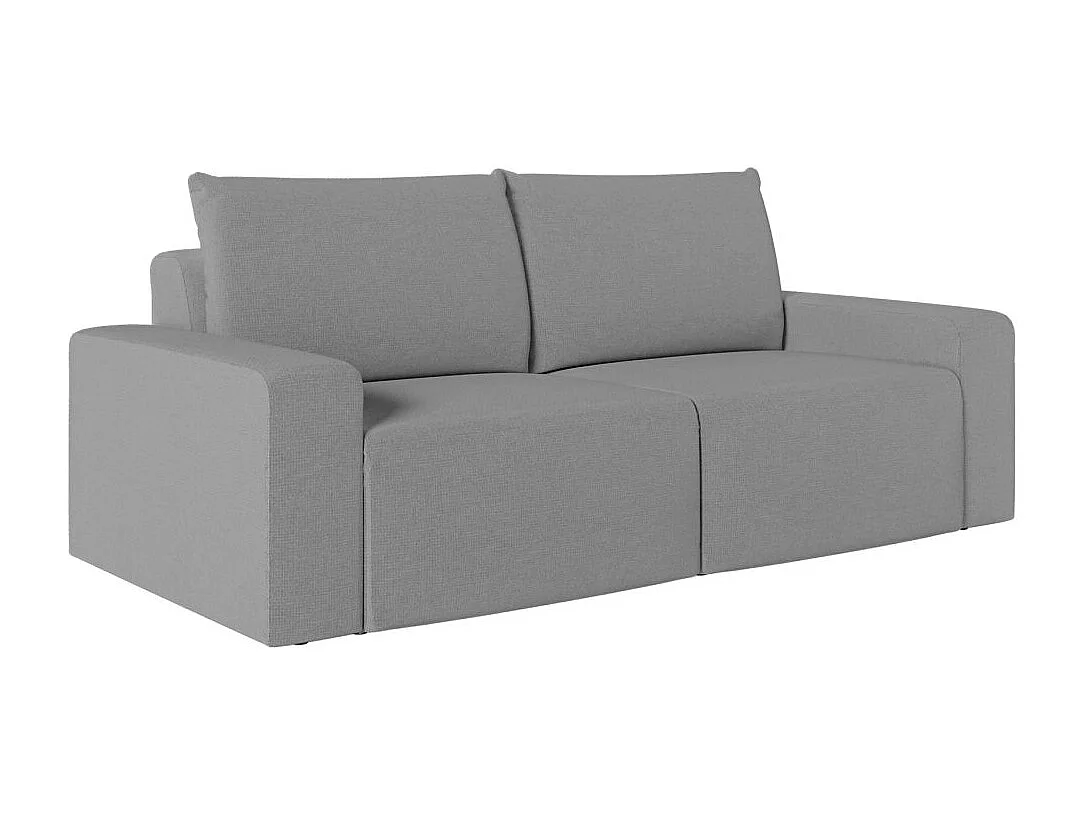 Canapé droit fixe 2 places ROMANE en tissu Easy Clean antitache - Gris