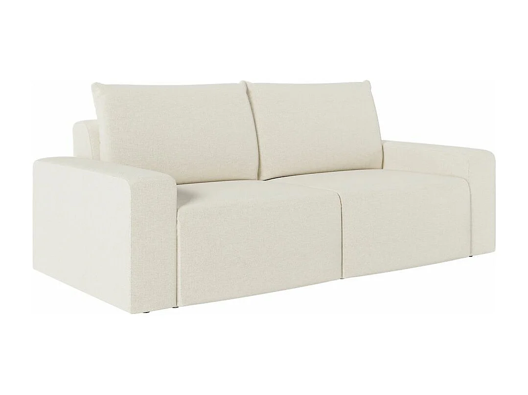 Canapé droit fixe 2 places ROMANE en tissu Easy Clean antitache - Beige