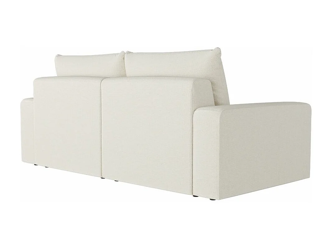 Canapé droit fixe 2 places ROMANE en tissu Easy Clean antitache - Beige