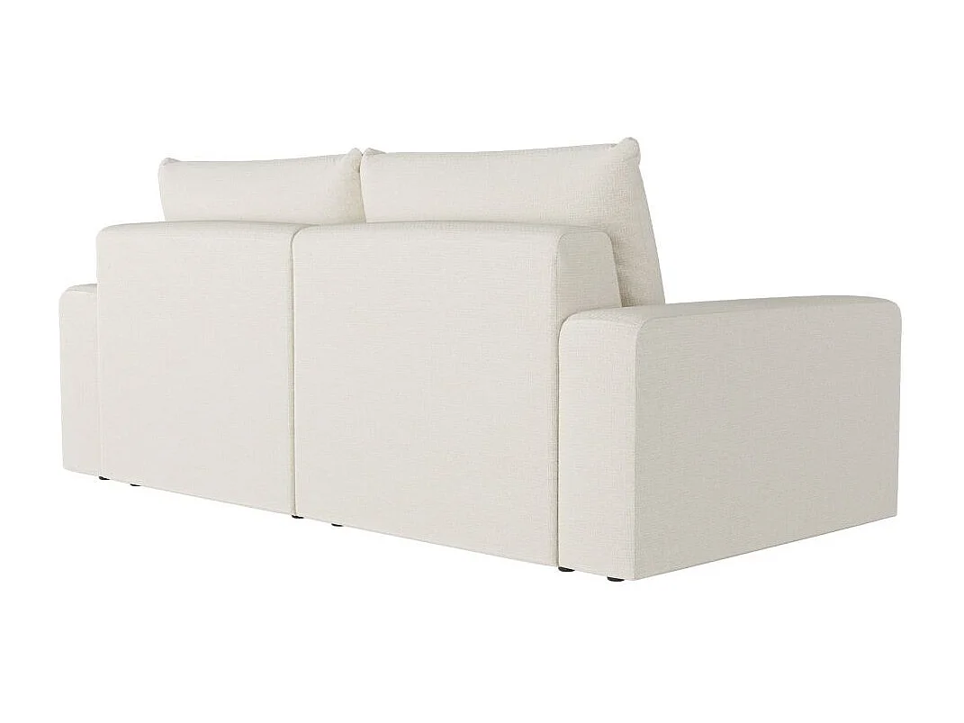 Canapé droit fixe 2 places ROMANE en tissu Easy Clean antitache - Beige