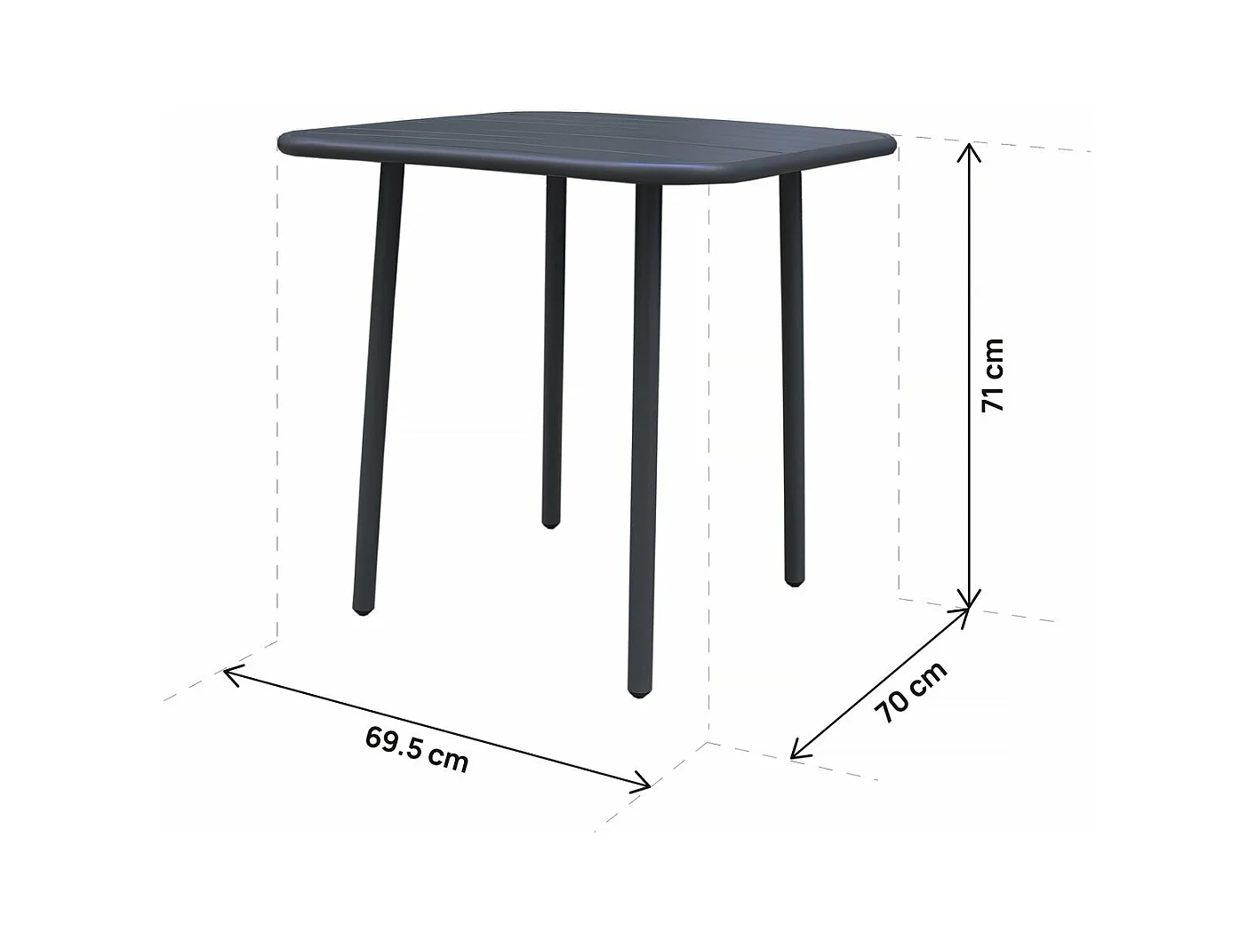 Salon de jardin repas en métal "Bilbao" - 2 places - Gris