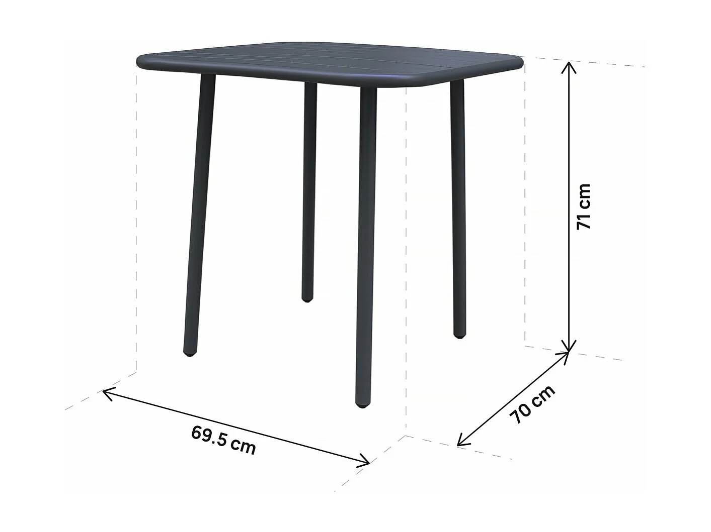 Salon de jardin repas en métal "Bilbao" - 2 places - Gris