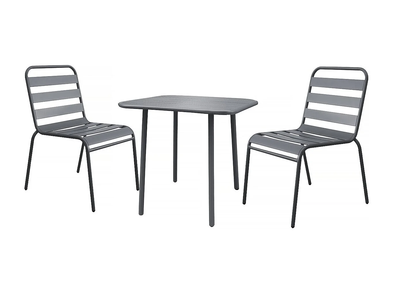 Conjunto de jantar de jardim em metal "Bilbau" - 2 lugares - Cinza