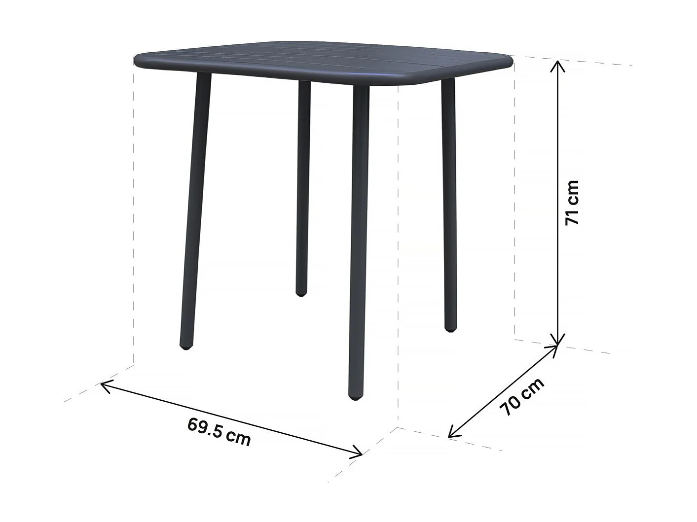 Conjunto de jantar de jardim em metal "Bilbau" - 2 lugares - Cinza