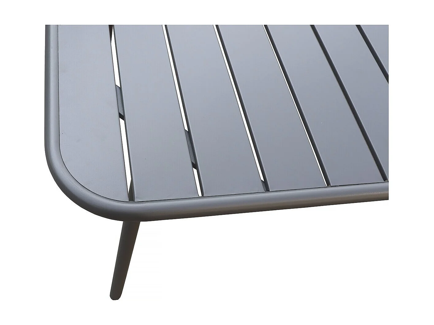 Metalen tuinmeubelset "Bilbao" - 8 zitplaatsen - Grijs