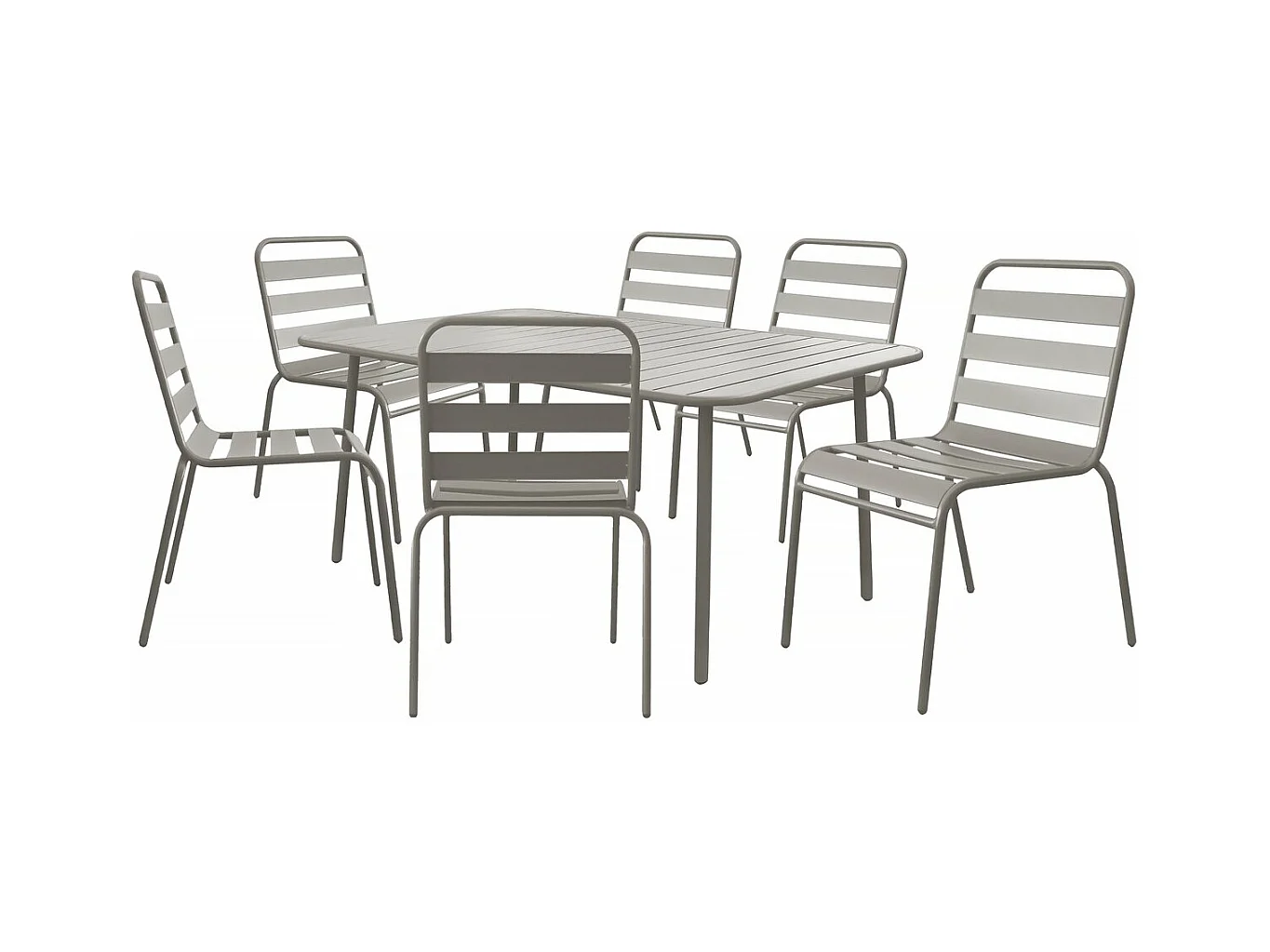 Conjunto de jardim "Bilbao" em metal - 6 lugares - Taupe