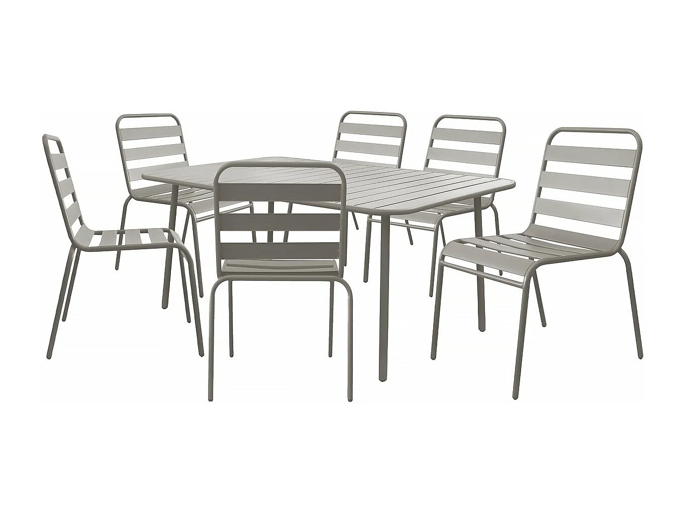 Salon de jardin en métal "Bilbao" - 6 places - Taupe