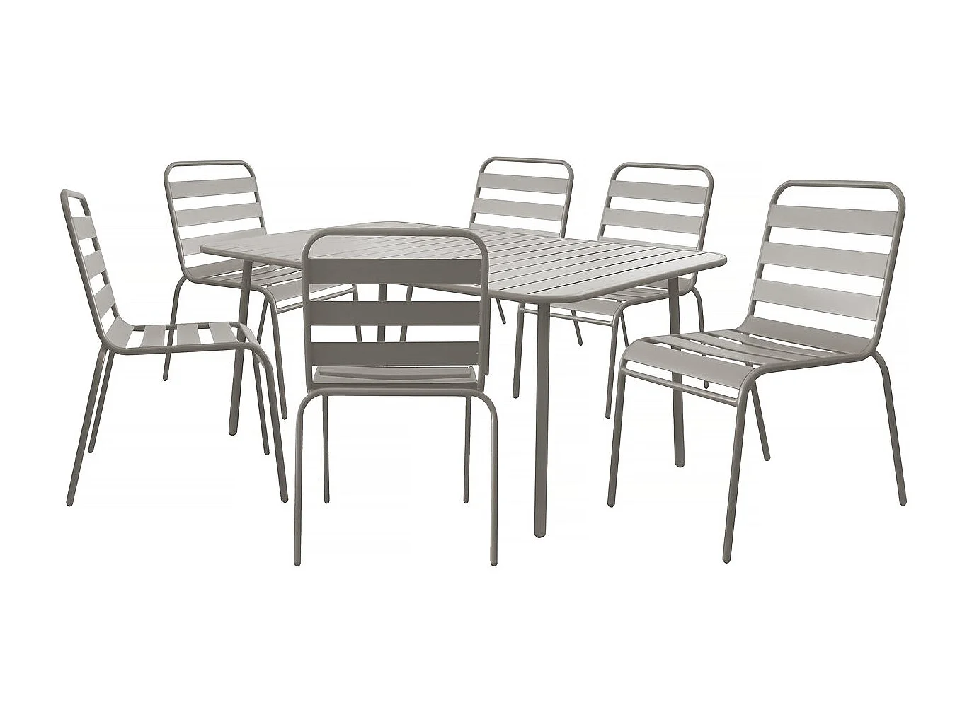 Salon de jardin en métal "Bilbao" - 6 places - Taupe