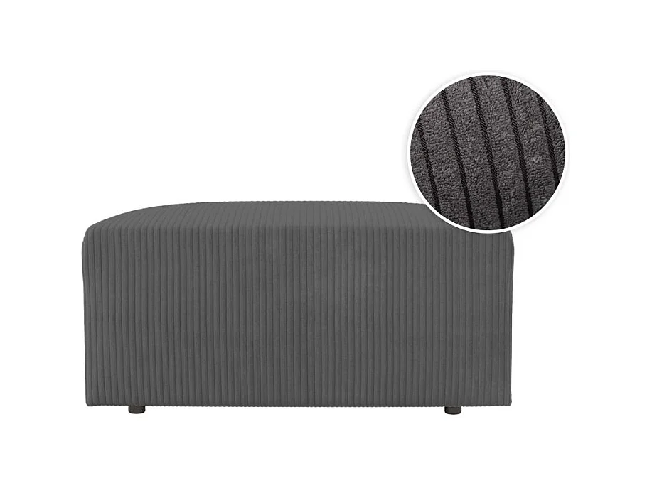 Pouf ROMANE en velours côtelé - Gris