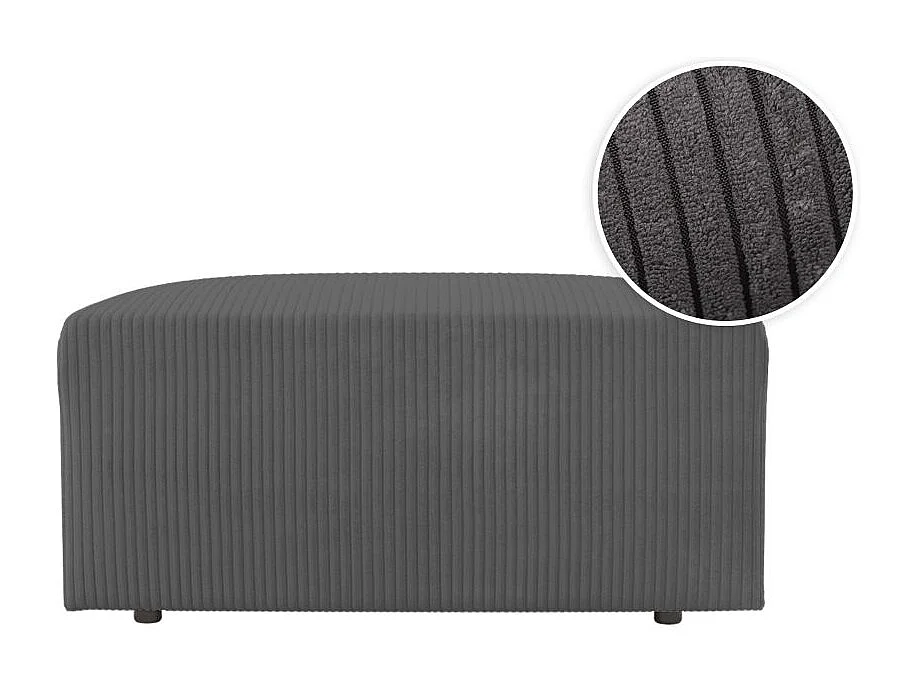 Pouf ROMANE en velours côtelé - Gris