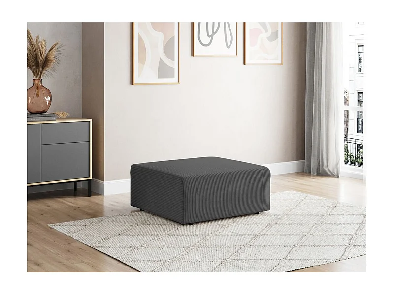 Pouf ROMANE en velours côtelé - Gris