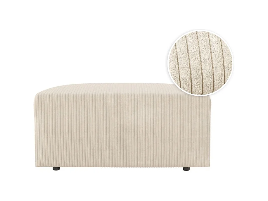 Pouf ROMANE en velours côtelé - Beige