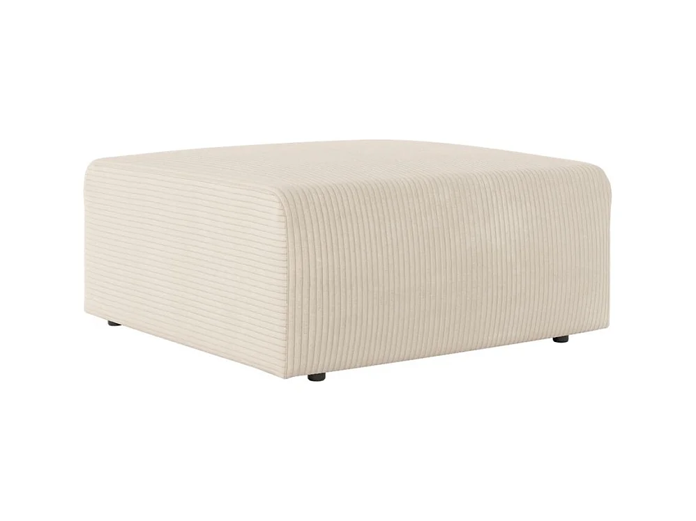 Pouf ROMANE en velours côtelé - Beige