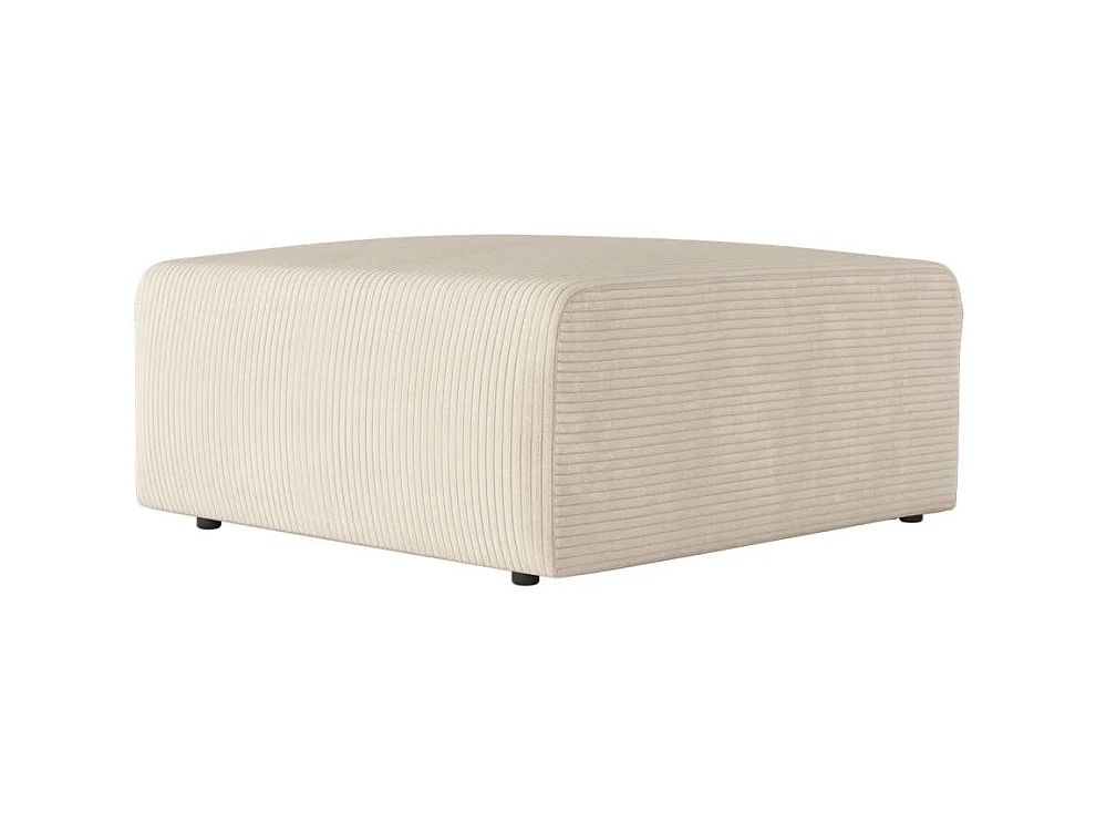 Pouf ROMANE en velours côtelé - Beige