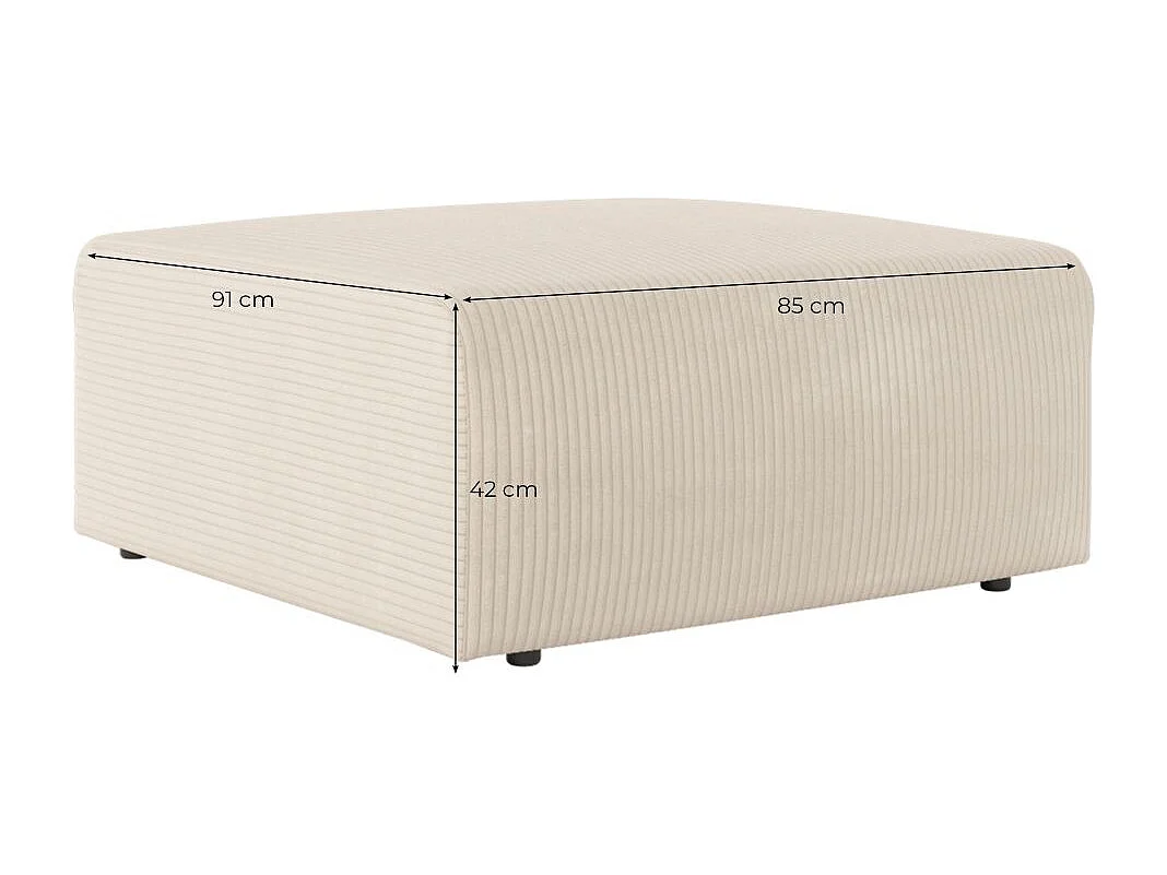 Pouf ROMANE en velours côtelé - Beige