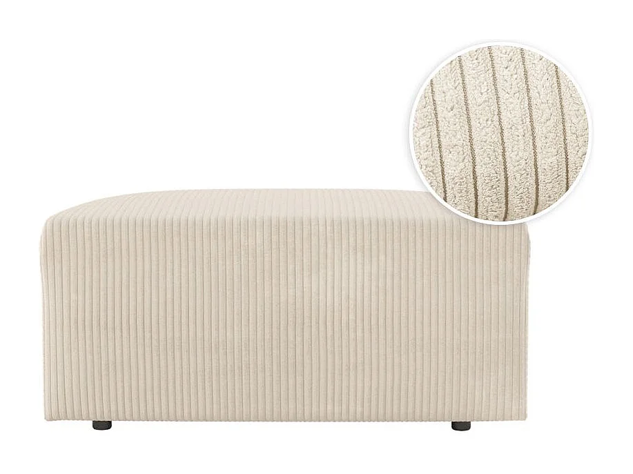 Pouf ROMANE en velours côtelé - Beige