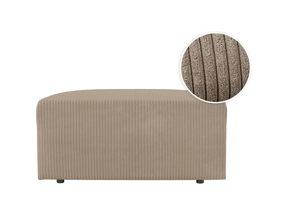Pouf ROMANE en velours côtelé - Taupe