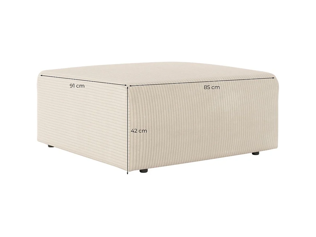 Pouf ROMANE en velours côtelé - Taupe