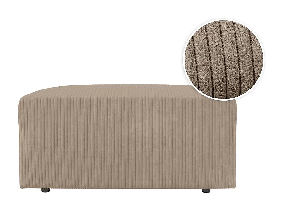 Pouf ROMANE en velours côtelé - Taupe