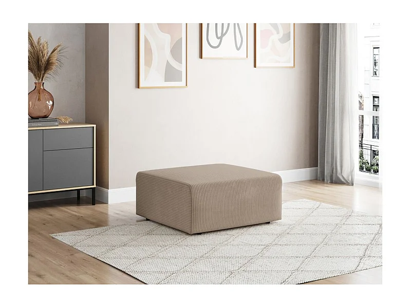 Pouf ROMANE en velours côtelé - Taupe