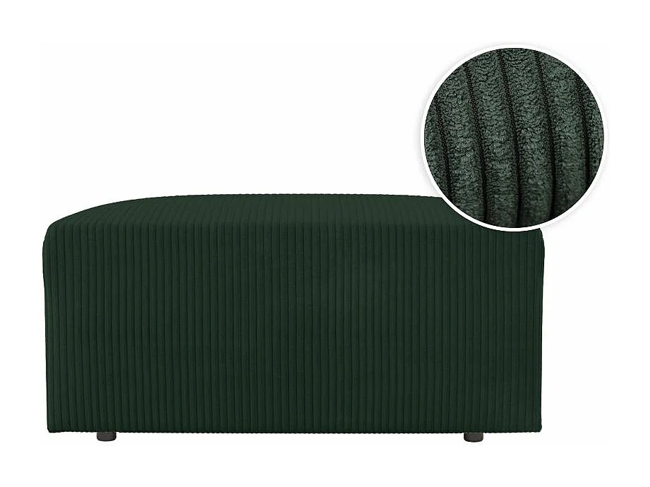 Pouf ROMANE en velours côtelé - Vert foncé