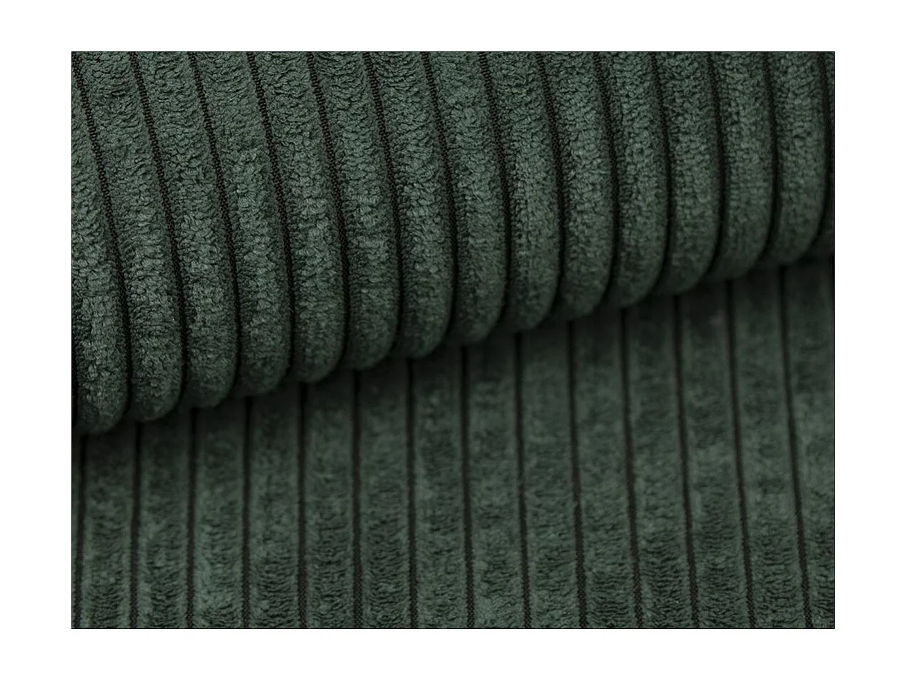 Pouf ROMANE en velours côtelé - Vert foncé