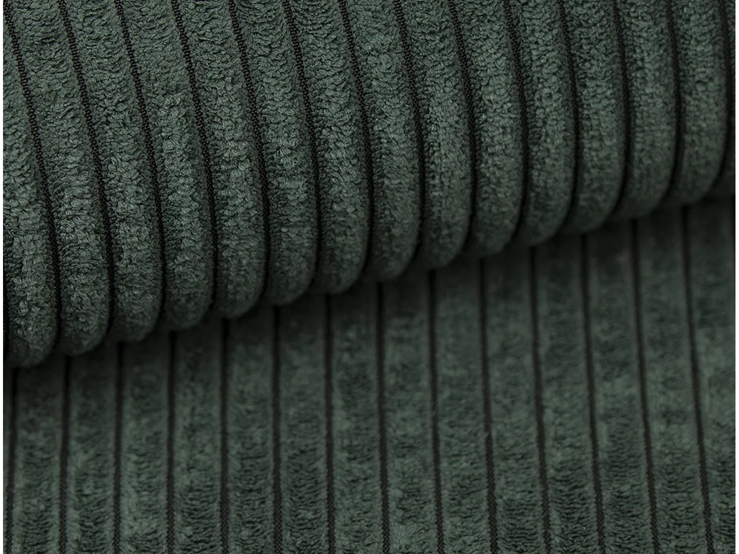 Pouf ROMANE en velours côtelé - Vert foncé