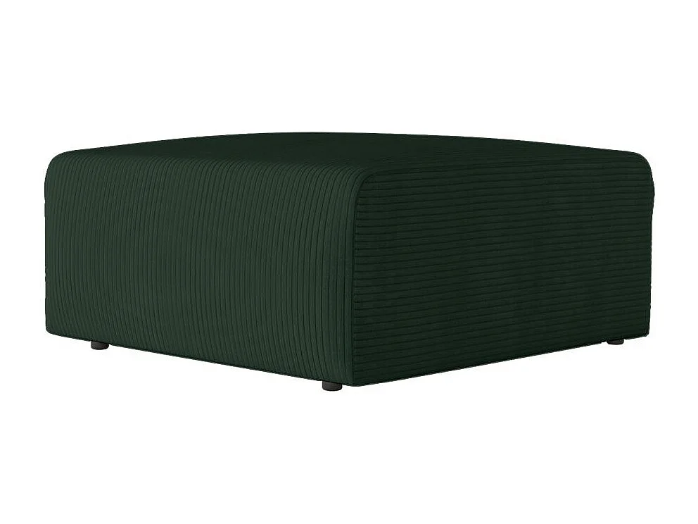 Pouf ROMANE en velours côtelé - Vert foncé