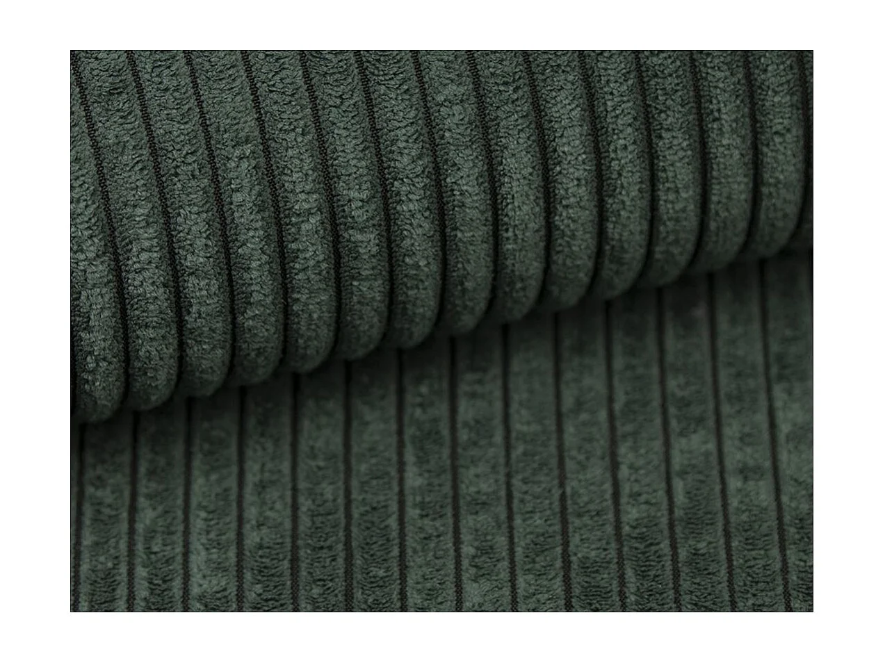 Pouf ROMANE en velours côtelé - Vert foncé