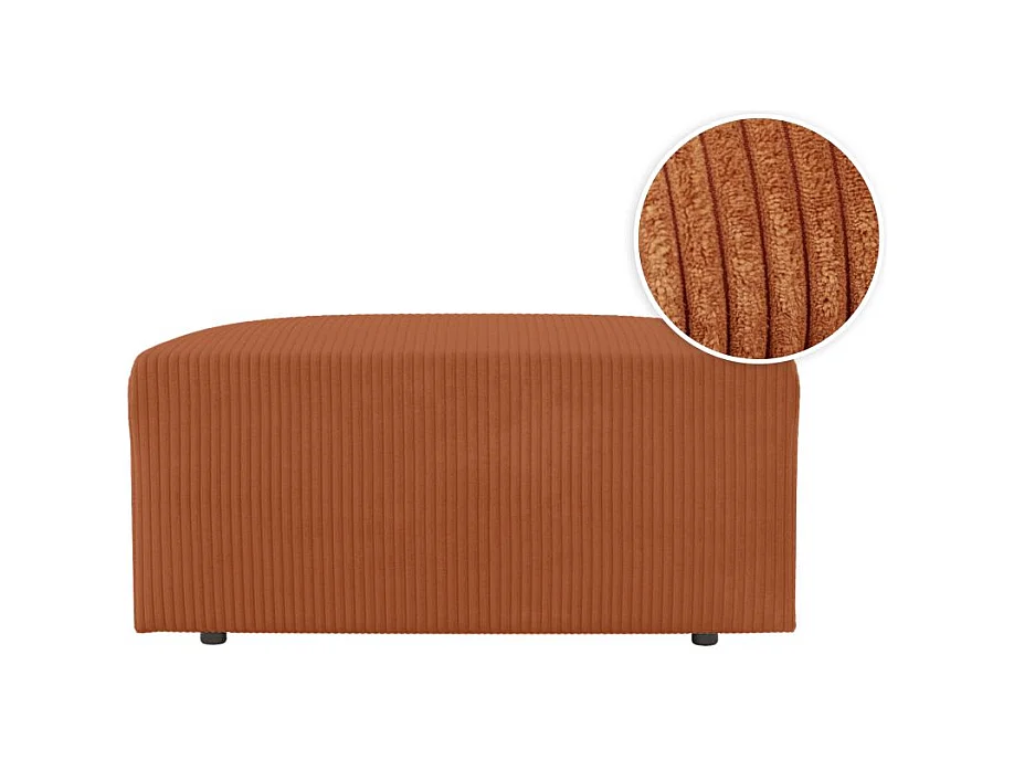 Pouf ROMANE en velours côtelé - Terracotta