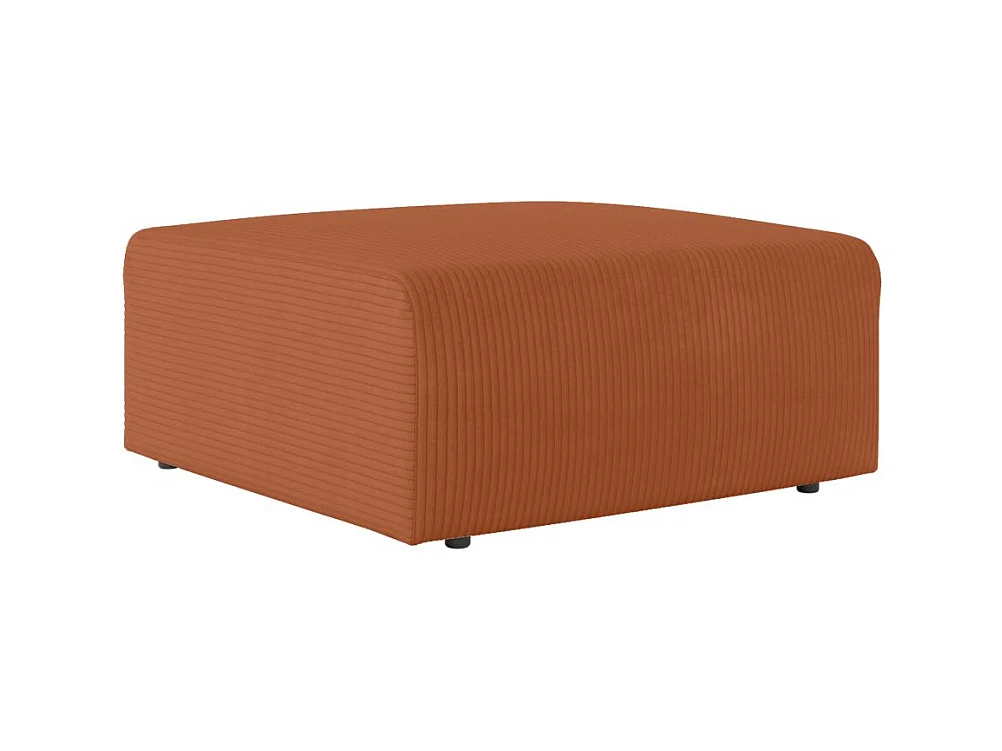 Pouf ROMANE en velours côtelé - Terracotta