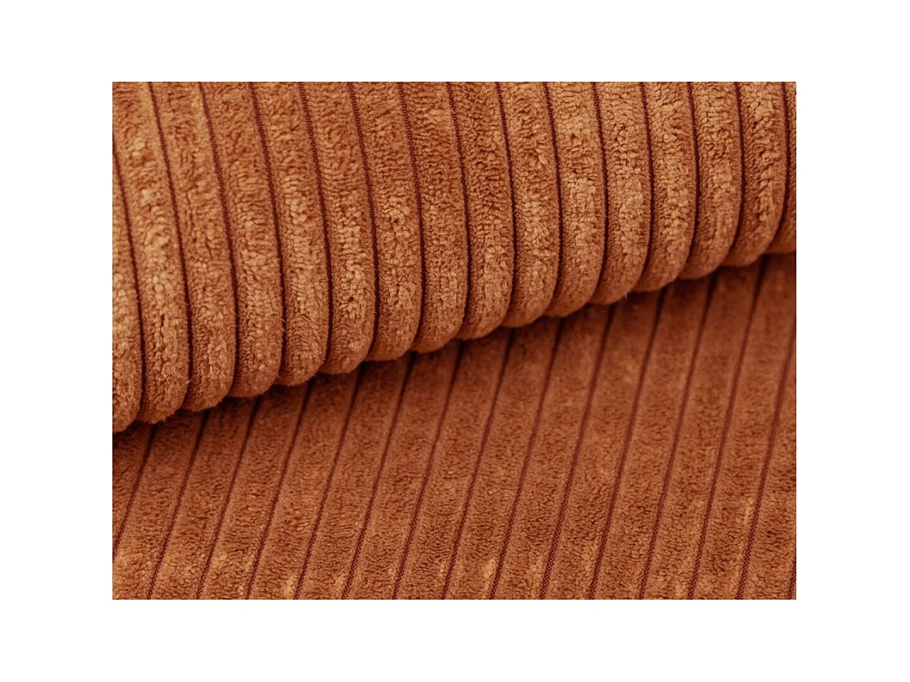 Pouf ROMANE en velours côtelé - Terracotta