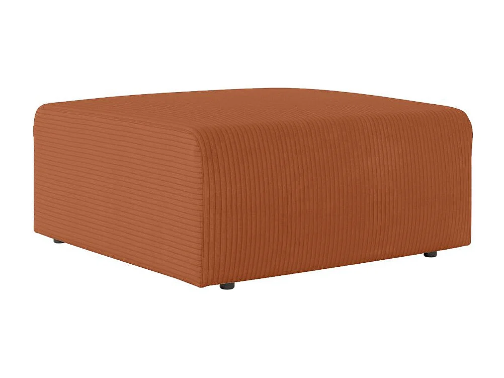 Pouf ROMANE en velours côtelé - Terracotta