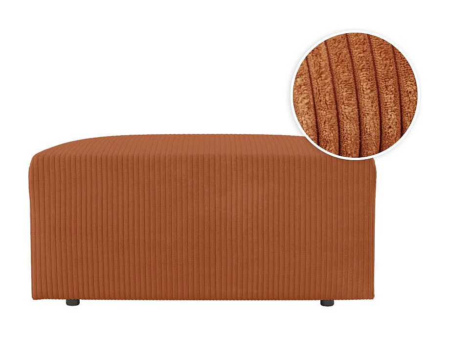 Pouf ROMANE en velours côtelé - Terracotta