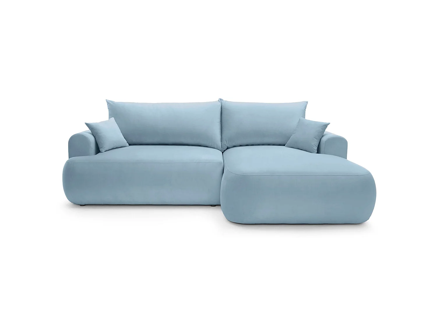 Hoekbank - blauw fluweel - rechterkant - OVO L