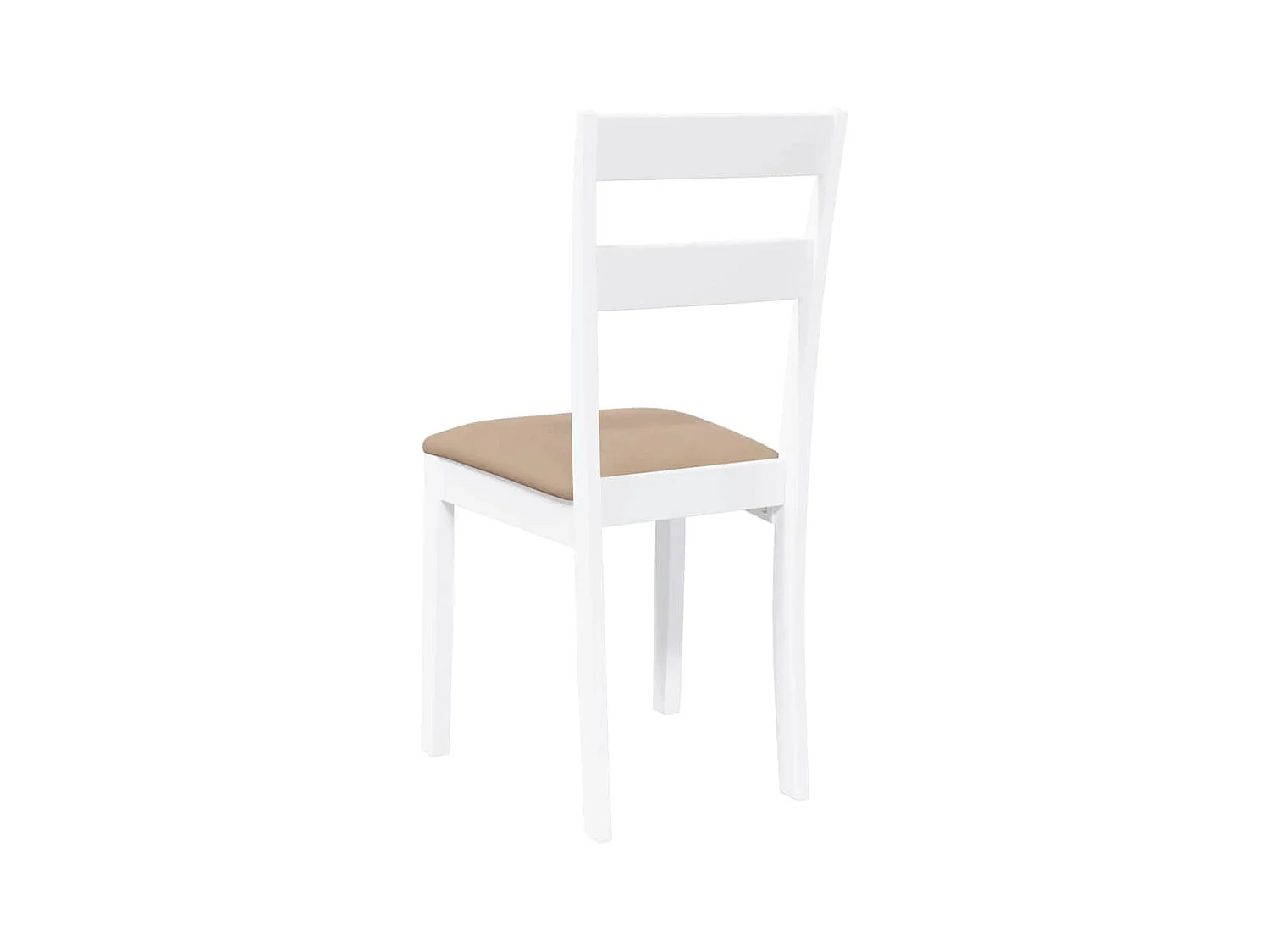 Eetkamerstoelen met kussens 2 st massief hout rubber wit