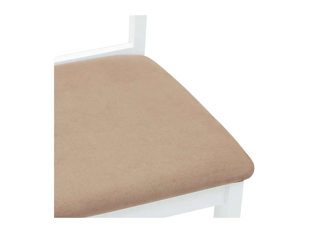 Eetkamerstoelen met kussens 2 st massief hout rubber wit