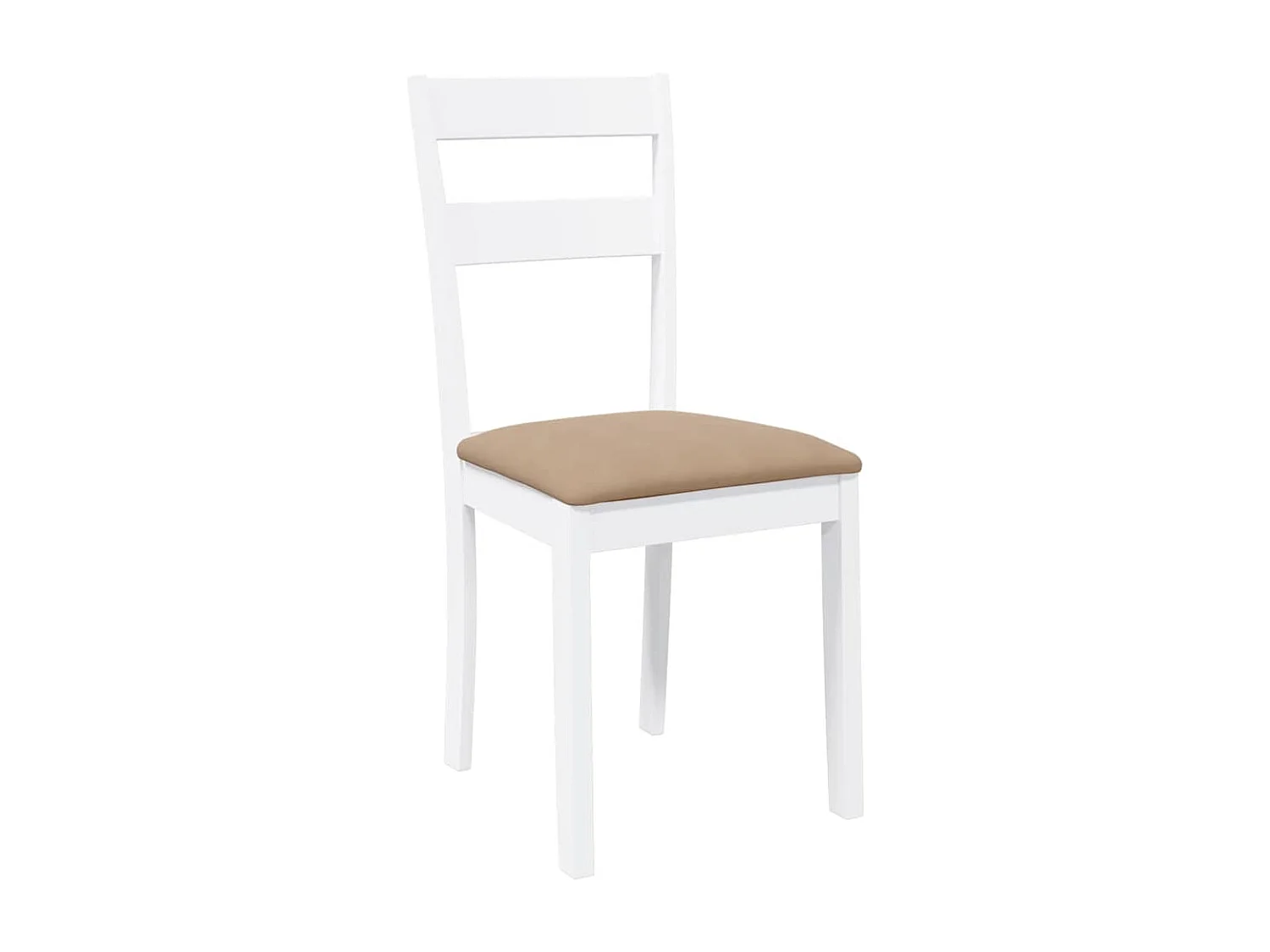 Chaises à manger coussins 2 pcs blanc bois massif caoutchouc