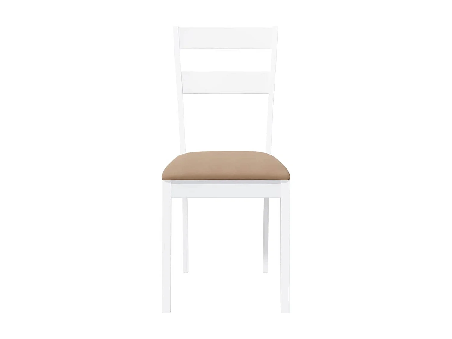 Chaises à manger coussins 2 pcs blanc bois massif caoutchouc
