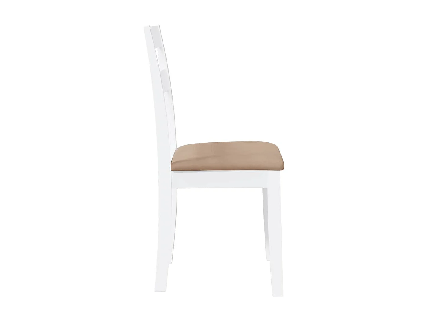 Chaises à manger coussins 2 pcs blanc bois massif caoutchouc