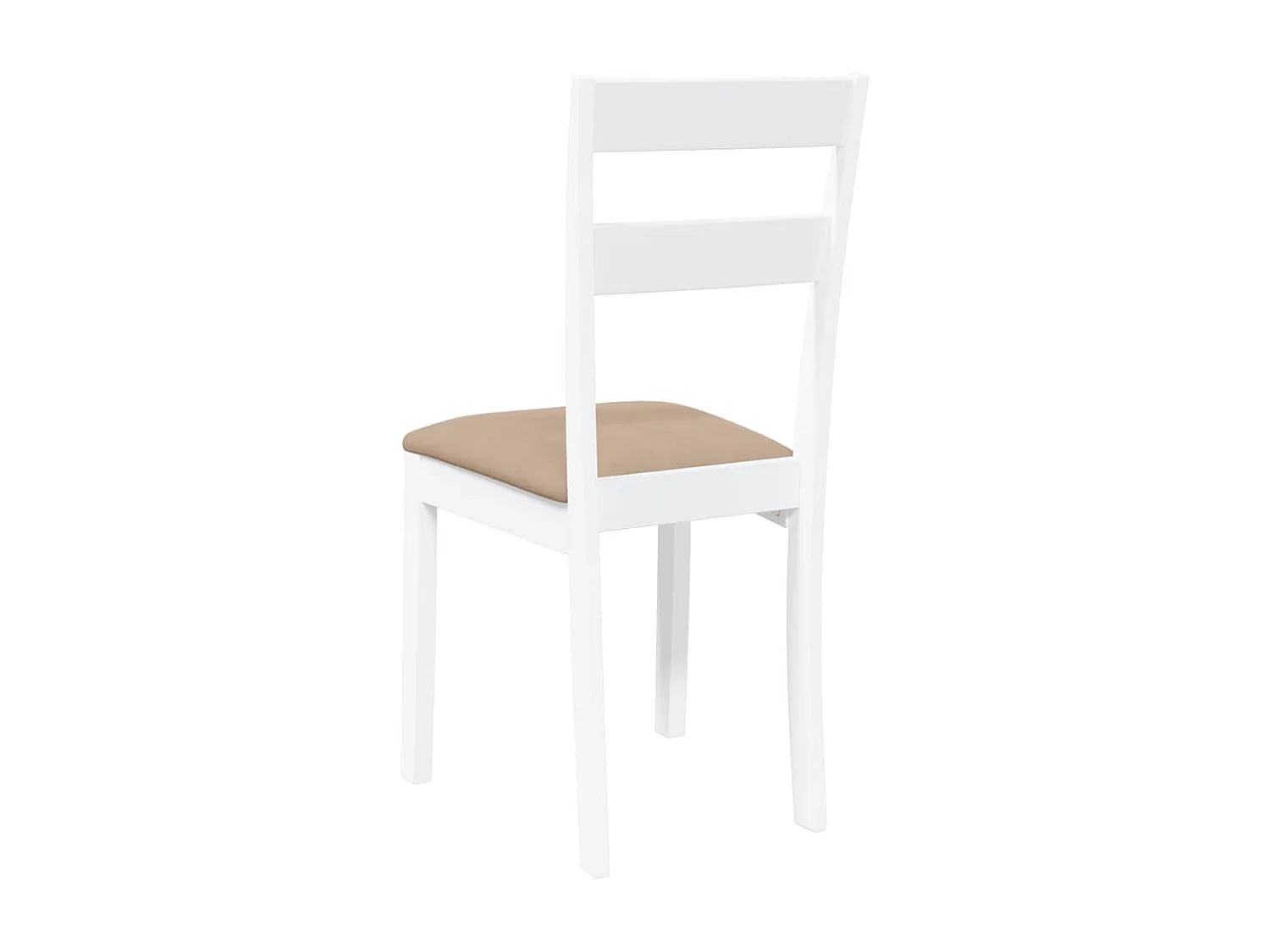 Chaises à manger coussins 2 pcs blanc bois massif caoutchouc