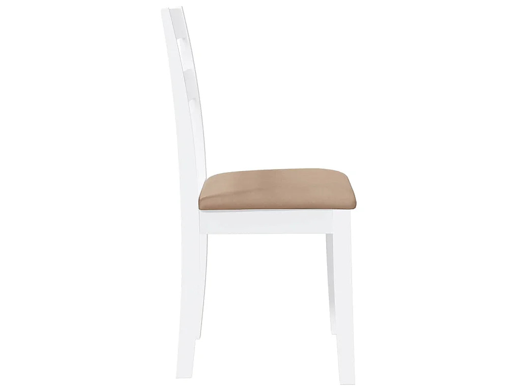 Chaises à manger coussins 2 pcs blanc bois massif caoutchouc