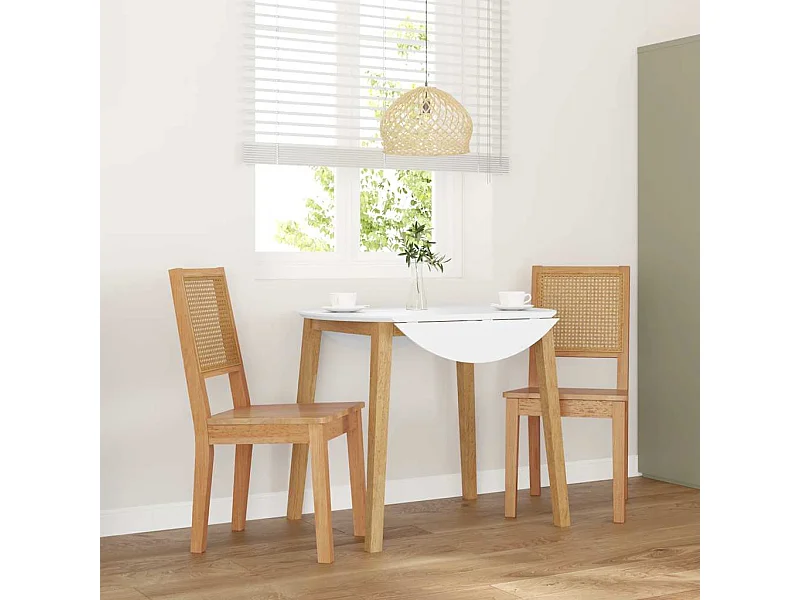 Chaises à manger 2 pcs bois massif caoutchouc