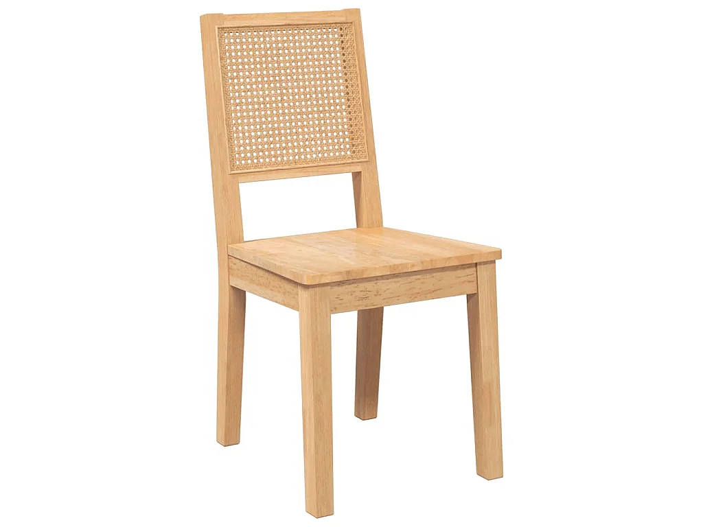 Eetkamerstoelen 2 st massief hout rubber