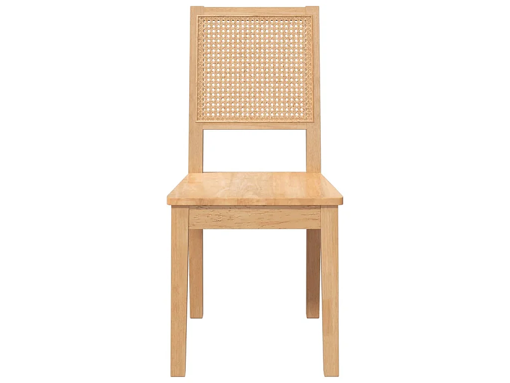 Eetkamerstoelen 2 st massief hout rubber