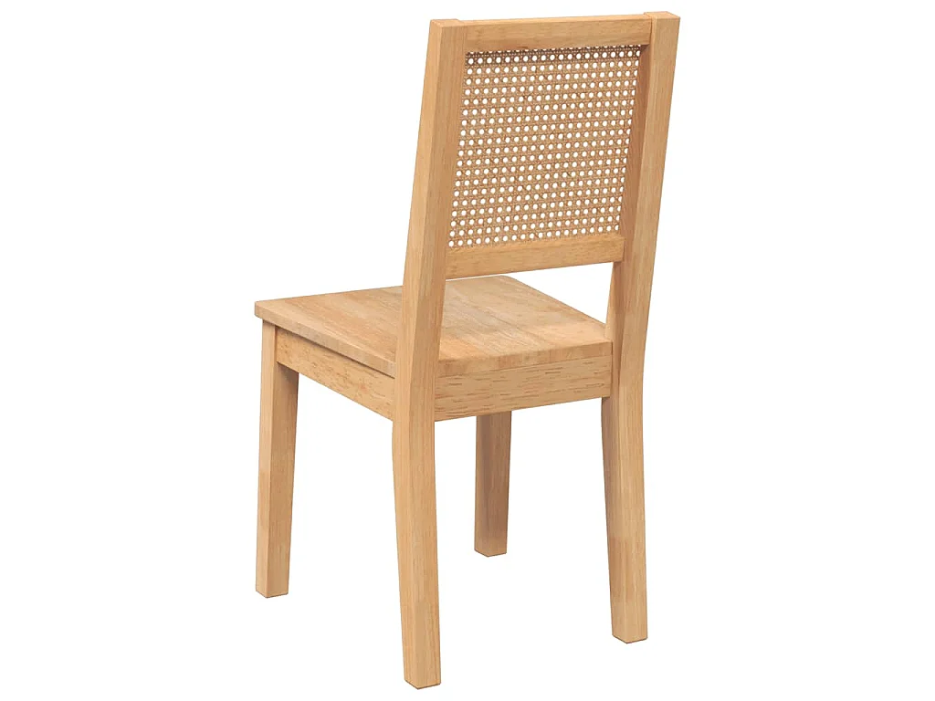 Eetkamerstoelen 2 st massief hout rubber
