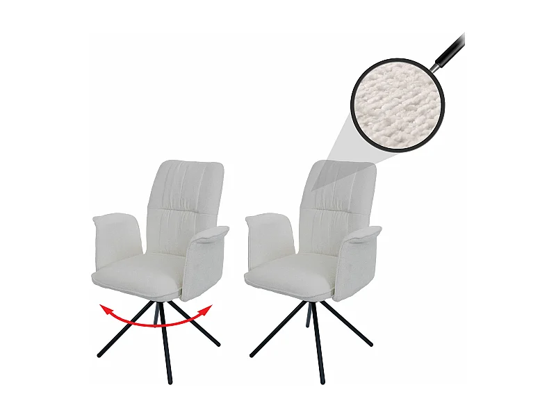 Chaise de salle à manger MCW-N99 (lot de 2),  crème