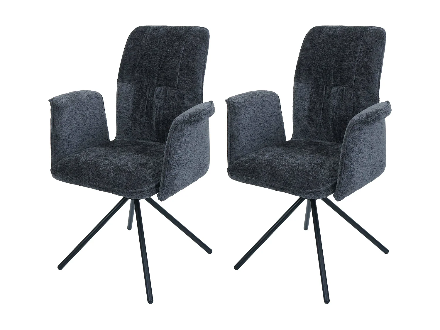 Chaise de salle à manger MCW-N99 (lot de 2),  gris foncé