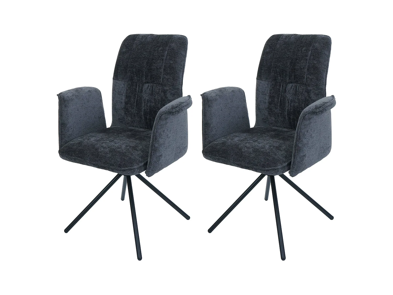 Chaise de salle à manger MCW-N99 (lot de 2),  gris foncé